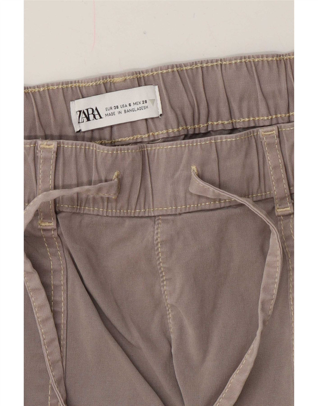 Zara Womens Straight Cargo Trousers EU 38 Small W28 L28 Grey