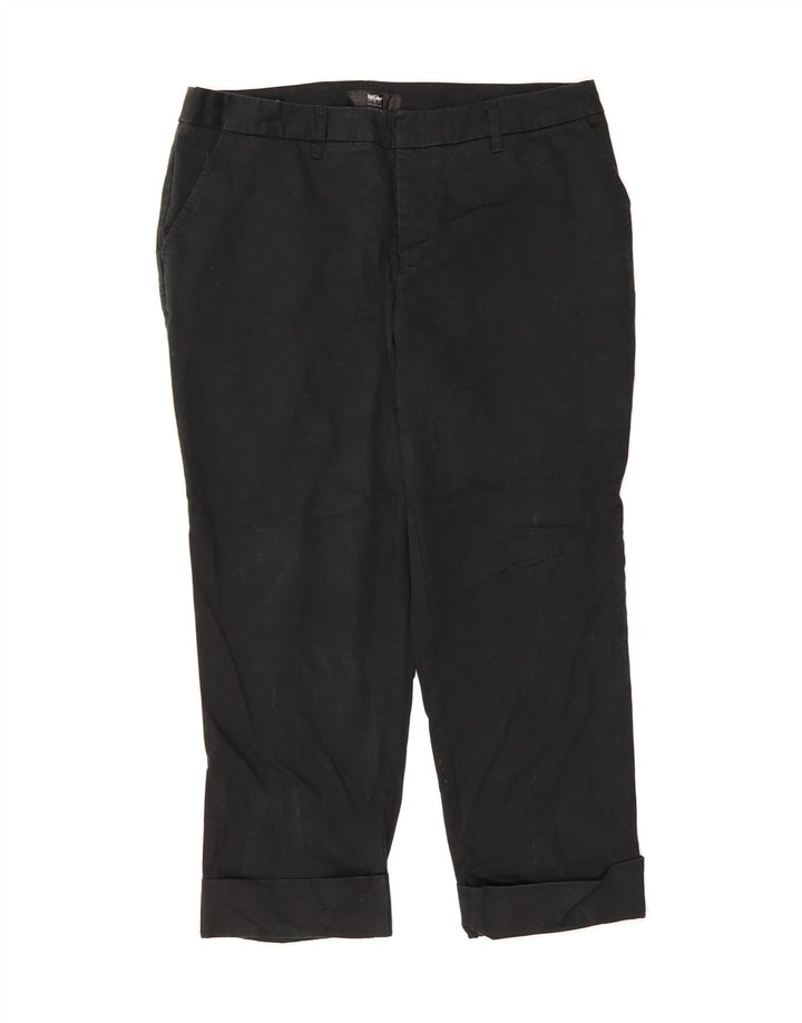 MOSSIMO Womens Straight Capri Trousers US 12 Large W32 L23 Black Cotton Vintage Mossimo and Second-Hand Mossimo from Messina Hembry 