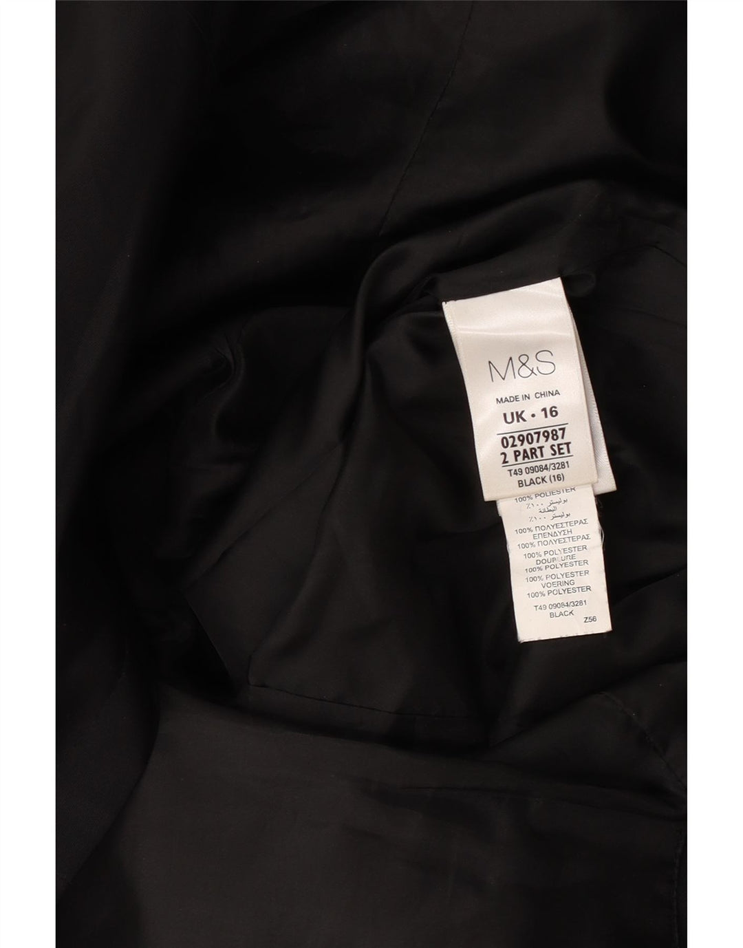 Marks & Spencer Trench Coat til kvinder UK 16 Stor sort polyester