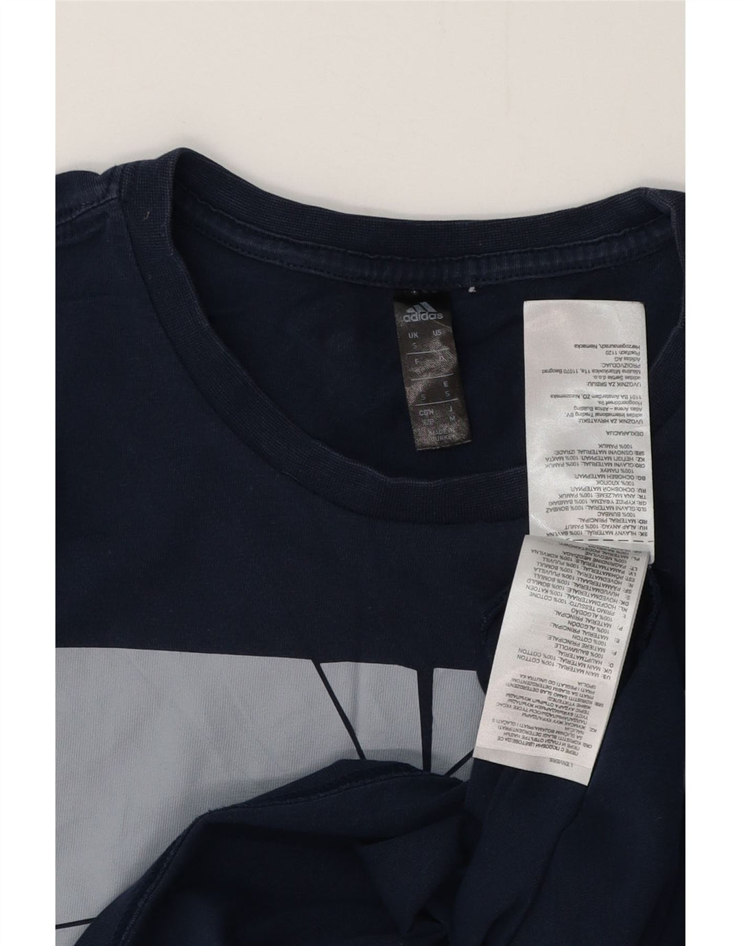 ADIDAS Grafisk T-shirt til mænd, lille marineblå bomuld