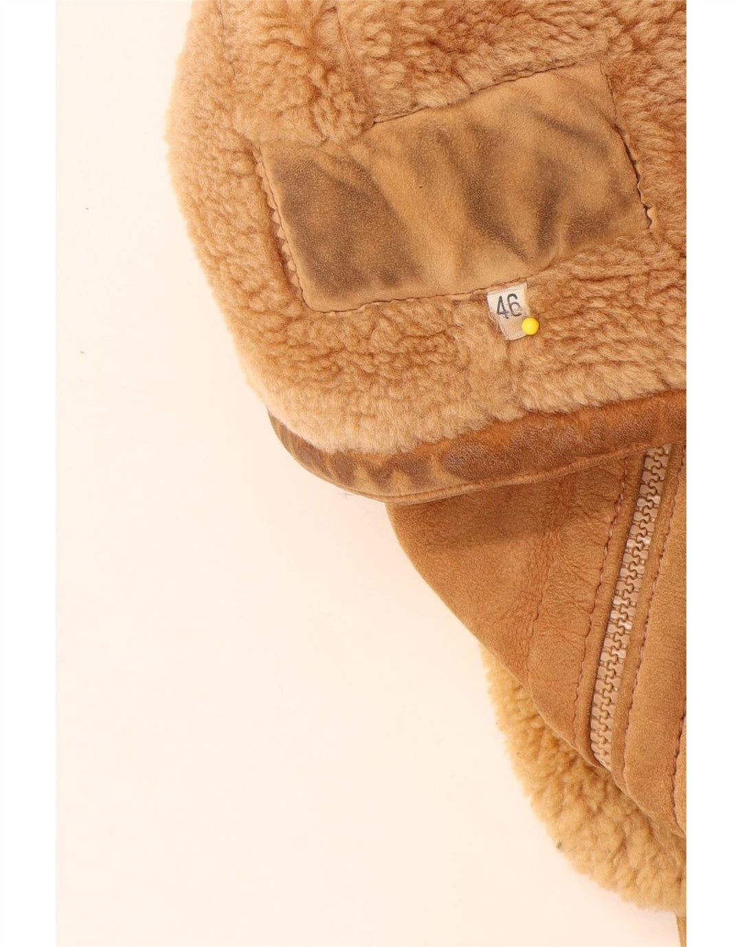 Vintage Dame Shearling Jacket IT 46 Large Beige Læder
