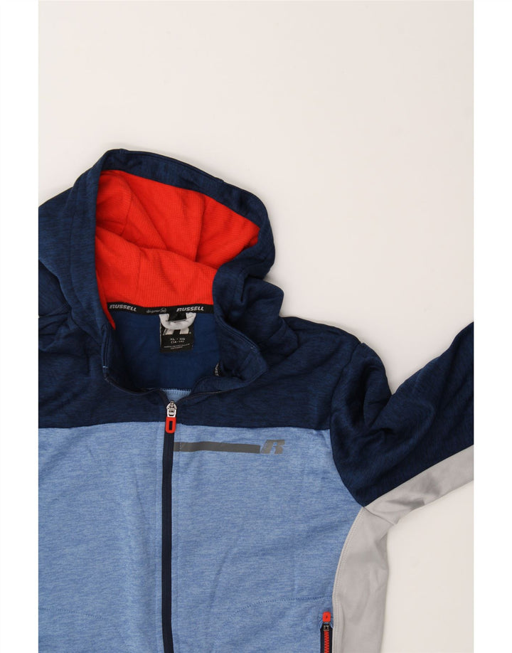 RUSSELL ATHLETIC Boys Tracksuit Top Jacket 14-15 Years XL Navy Blue Vintage Russell Athletic and Second-Hand Russell Athletic from Messina Hembry 