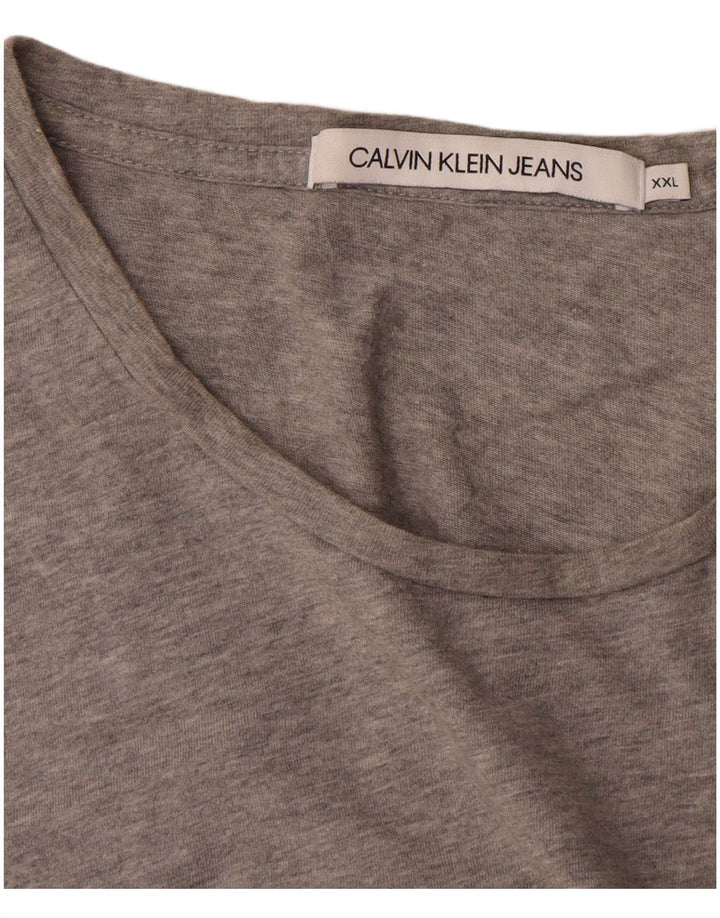Calvin Klein Jeans Herre Grafisk T-Shirt Top 2XL Grå