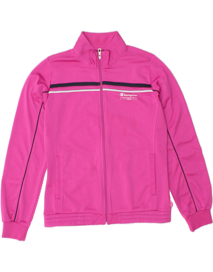 CHAMPION Girls Tracksuit Top Jacket 13-14 Years XL Pink Polyester Vintage Champion and Second-Hand Champion from Messina Hembry 