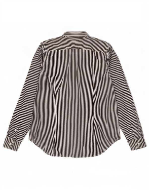 Ralph Lauren Dame Slim Fit skjorte US 14 XL Brun nålestribet bomuld