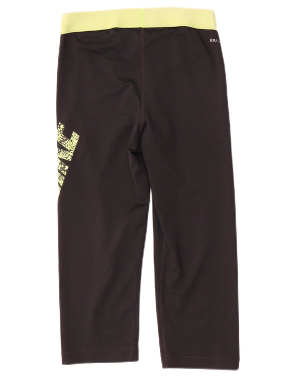Nike Dame Dri Fit Capri Grafiske Leggings UK 14 Medium Sort Polyester