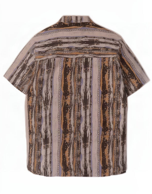 Beyond Mens Short Sleeve Shirt Large Multicoloured Striped Polyester