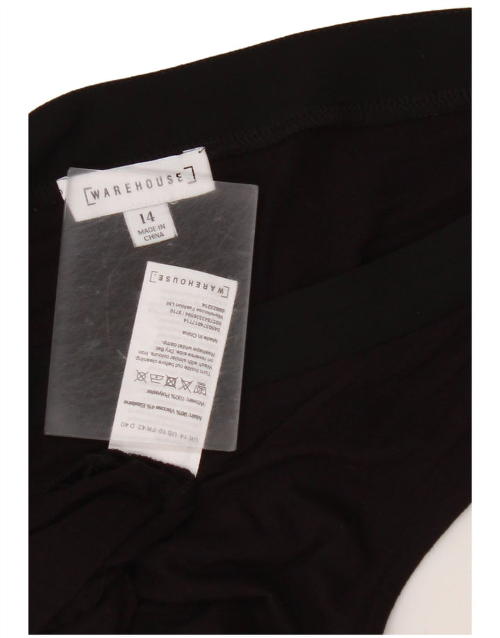 WAREHOUSE Womens Crop Vest Top UK 14 Medium Black Viscose