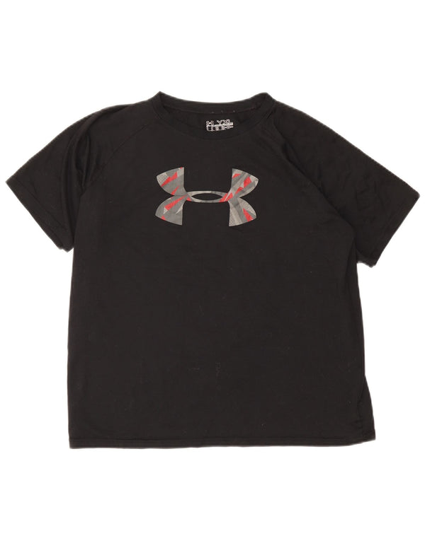 Under Armour Girls Heat Gear Grafisk T-Shirt Top 13-14 år XL Sort