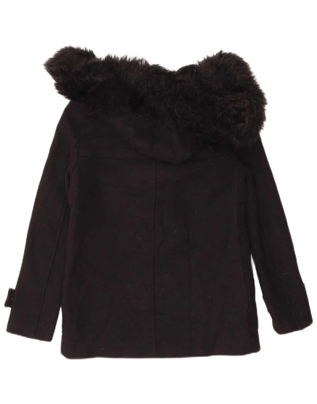 Zara Dame Hættejakke UK 12 Medium Sort Uld