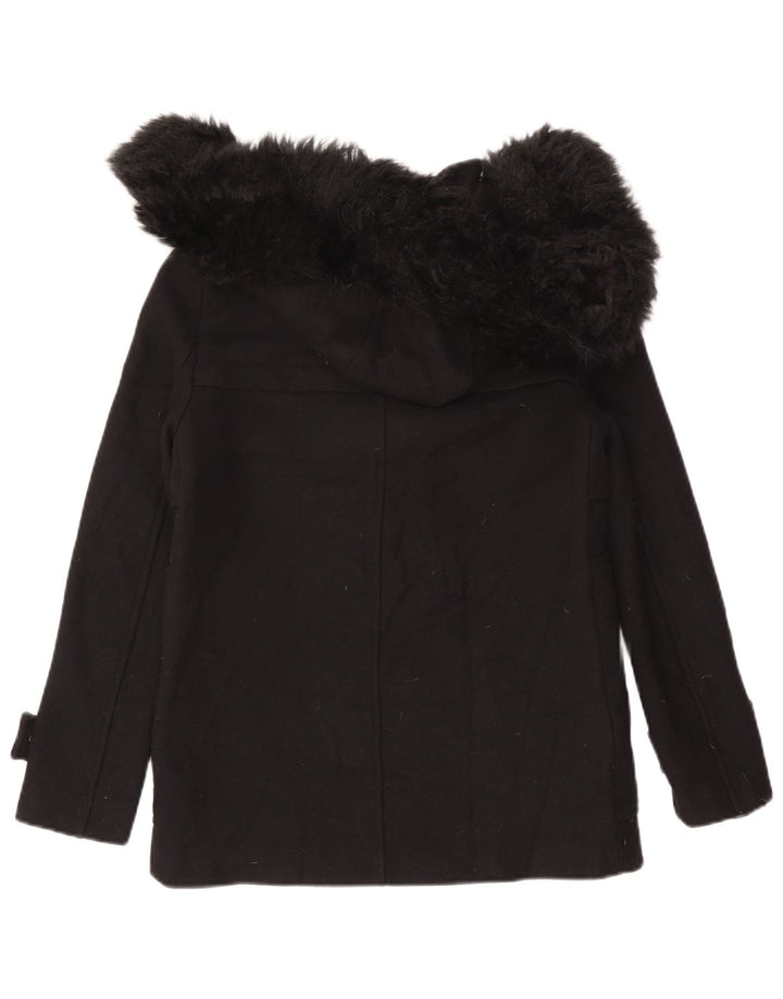 Zara Dame Hættejakke UK 12 Medium Sort Uld
