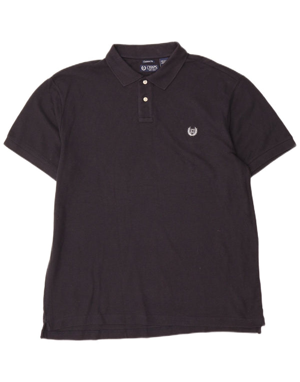 Chaps Herre Custom Fit Polo Shirt XL Marineblå Bomuld
