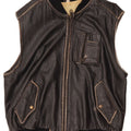 CONBIPEL Dame Læder Gilet UK 18 XL Sort Læder