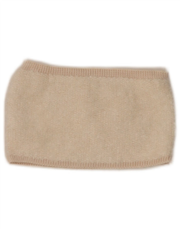 Zara Womens Knit Crop Top UK 8 Small Beige Acryl