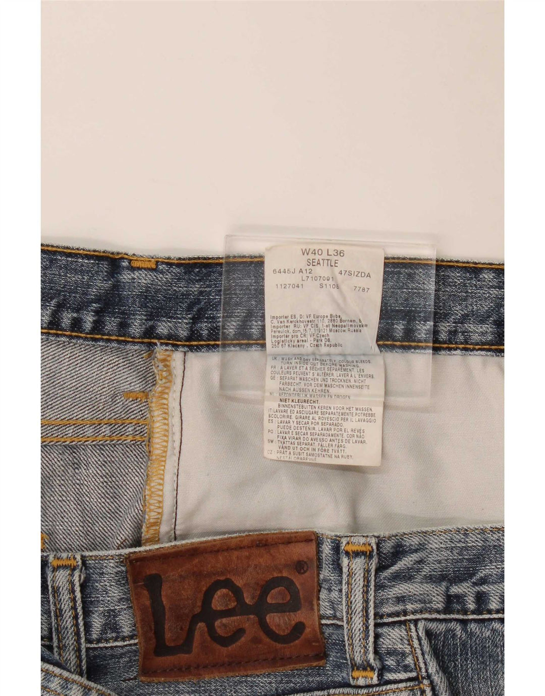 Lee Mens Seattle Straight Jeans W40 L31 Blå Bomuld