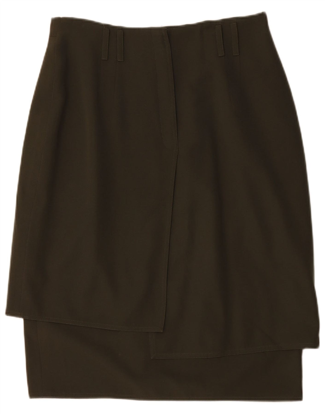 Les Copains Dame Pencil Skirt Medium W32 Grøn uld