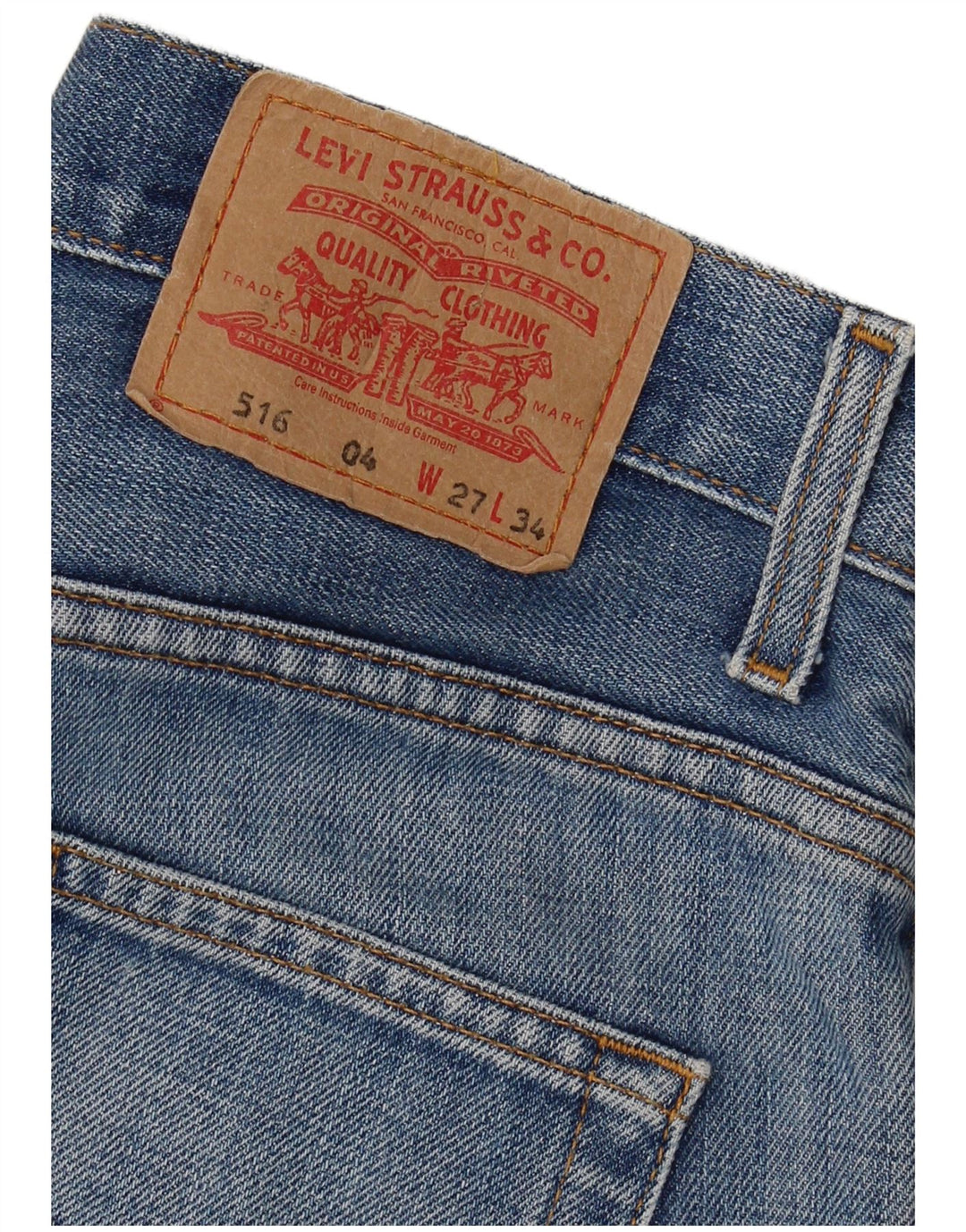 Levi's Herre 516 Cropped Jeans W27 L25 Blå