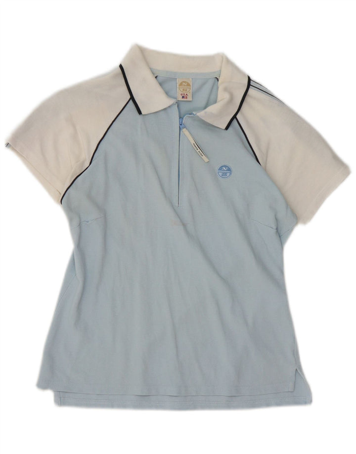 NORTH SAILS Dame poloshirt med lynlås DK 12 Medium Blue Colourblock