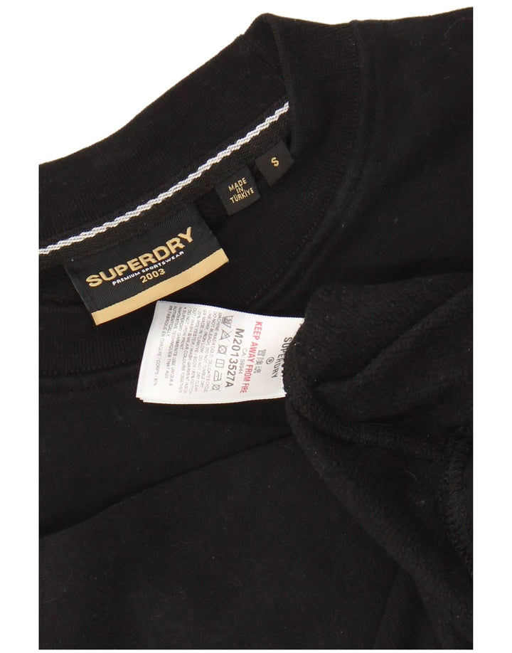 SUPERDRY Grafisk sweatshirt til mænd, lille sort bomuld