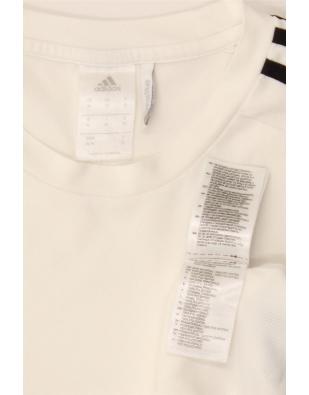 ADIDAS Herre Climalite T-Shirt Top Medium White Colourblock Polyester