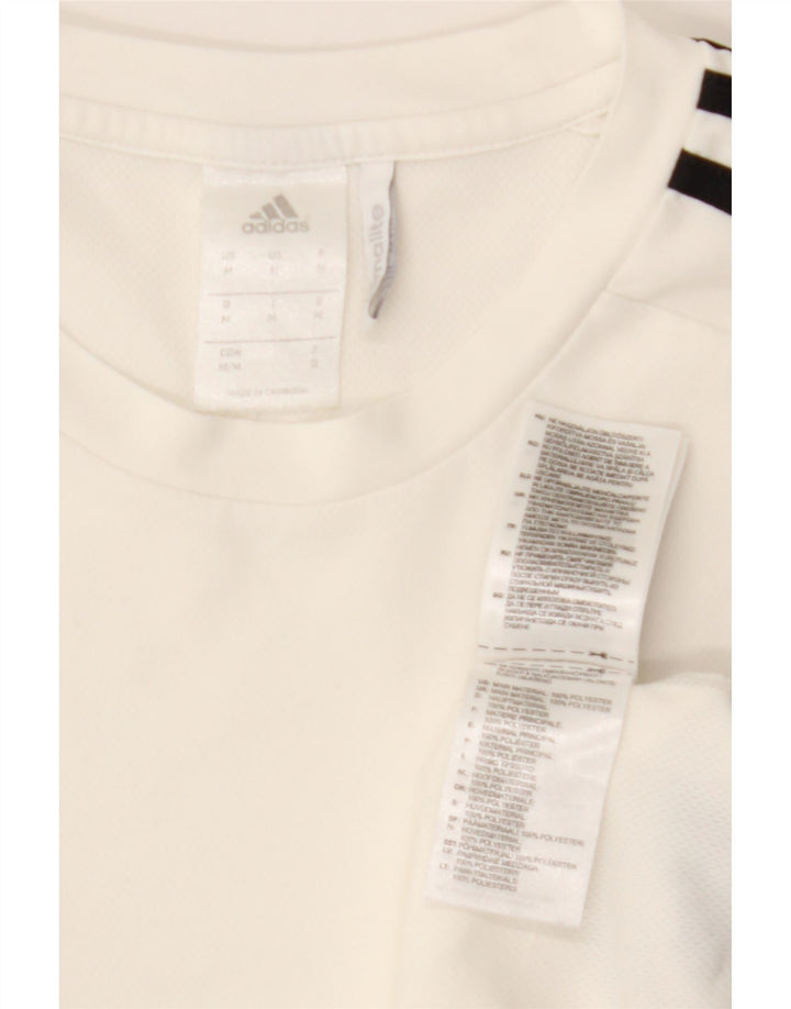 ADIDAS Herre Climalite T-Shirt Top Medium White Colourblock Polyester