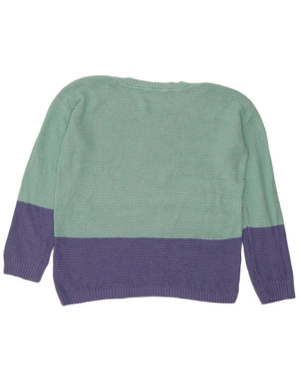 Besætningstøj Dame Boat Neck Jumper Sweater UK 12 Medium Green