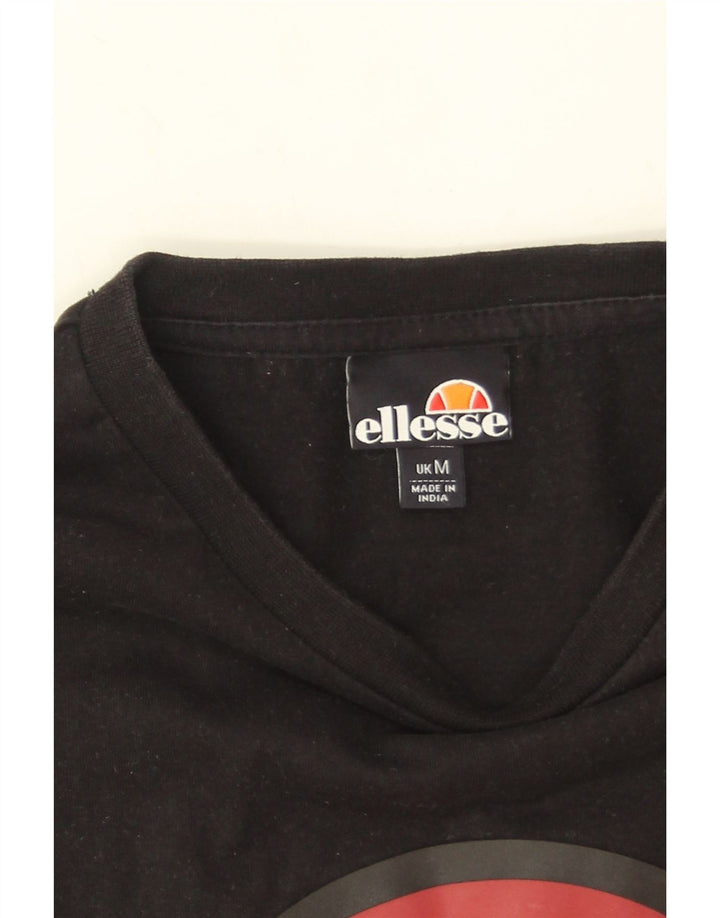 Ellesse Herre Grafisk T-Shirt Top Medium Sort