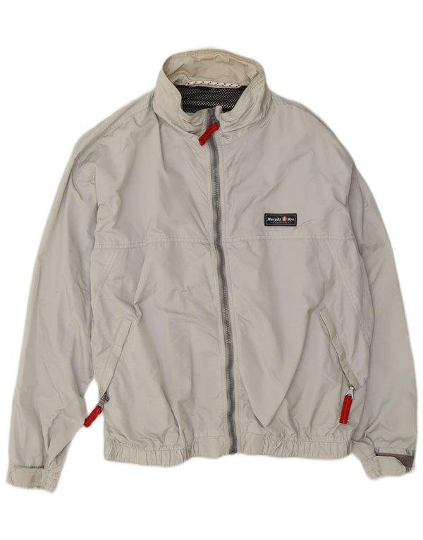 Murphy & Nye Herre Windbreaker Jacket UK 38 Medium Grå Polyamid
