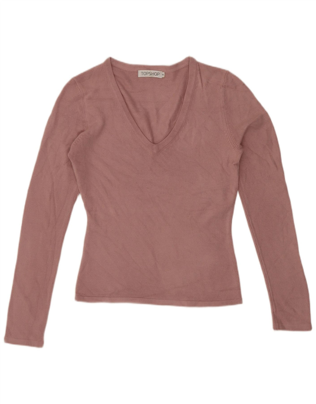 Topshop Dame Top Langærmet UK 8 Lille Pink Akryl