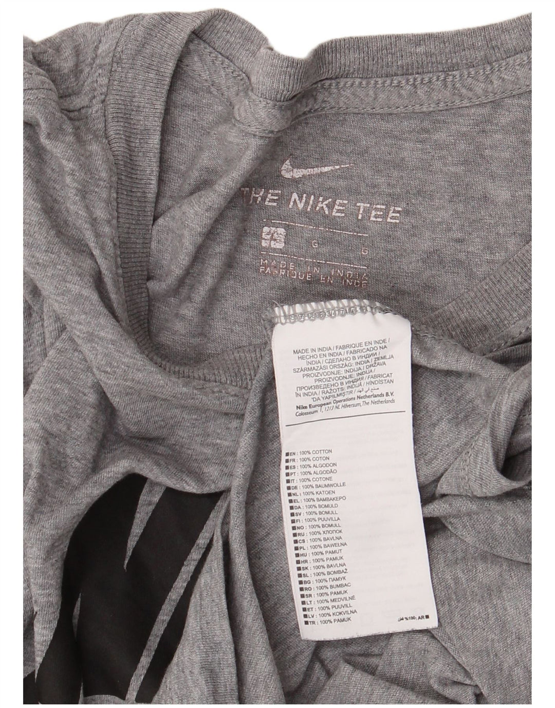 NIKE Grafisk T-shirt top til mænd, stor grå bomuld