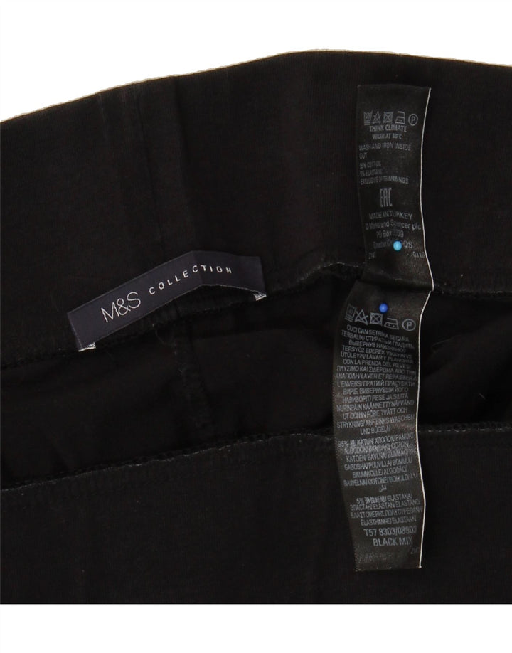 MARKS & SPENCER Womens Crop Leggings UK 14 Medium  Black Cotton Vintage Marks & Spencer and Second-Hand Marks & Spencer from Messina Hembry 