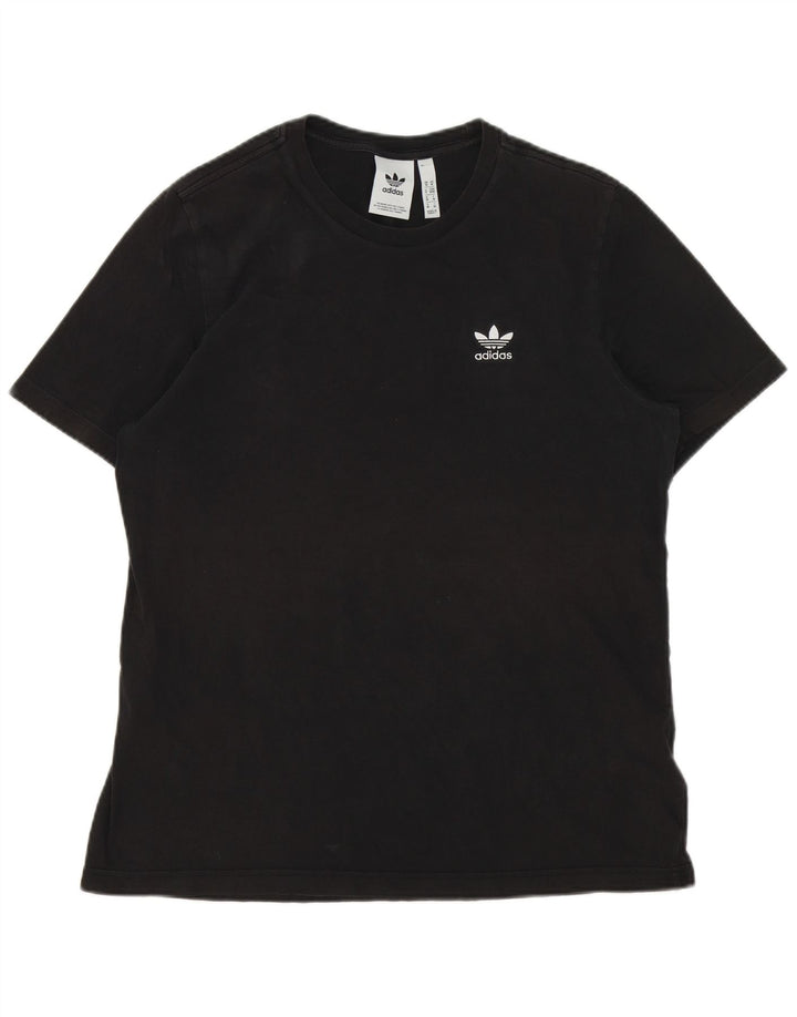 ADIDAS Herre T-Shirt Top Medium Sort Bomuld