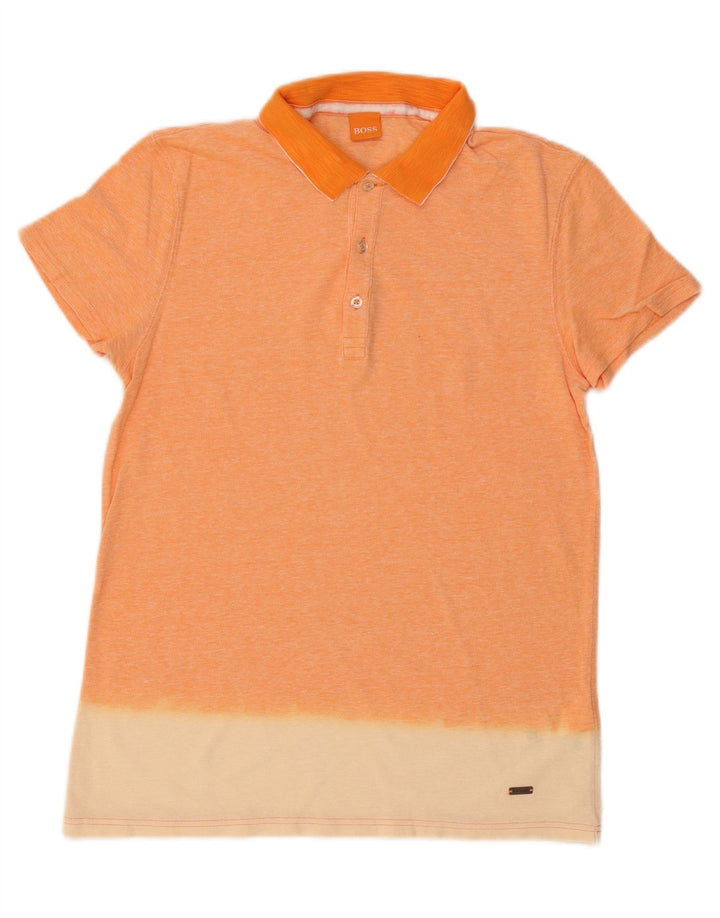 HUGO BOSS Poloshirt til mænd Medium Orange Colourblock Bomuld