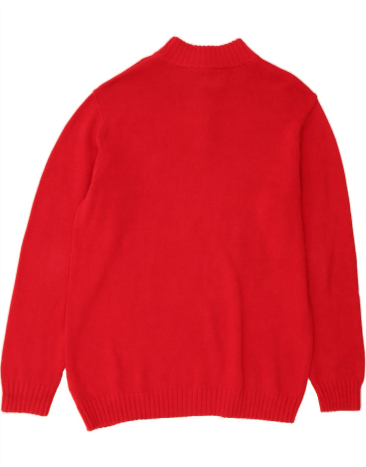 CHAPS Mens Zip Neck Jumper Sweater XL Red Cotton Vintage Chaps and Second-Hand Chaps from Messina Hembry 