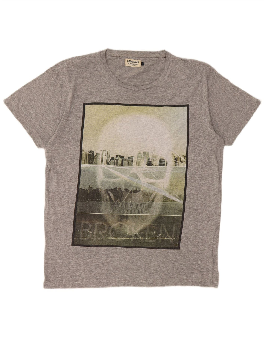 Jack & Jones Herre grafisk T-shirt Top Stor Grå