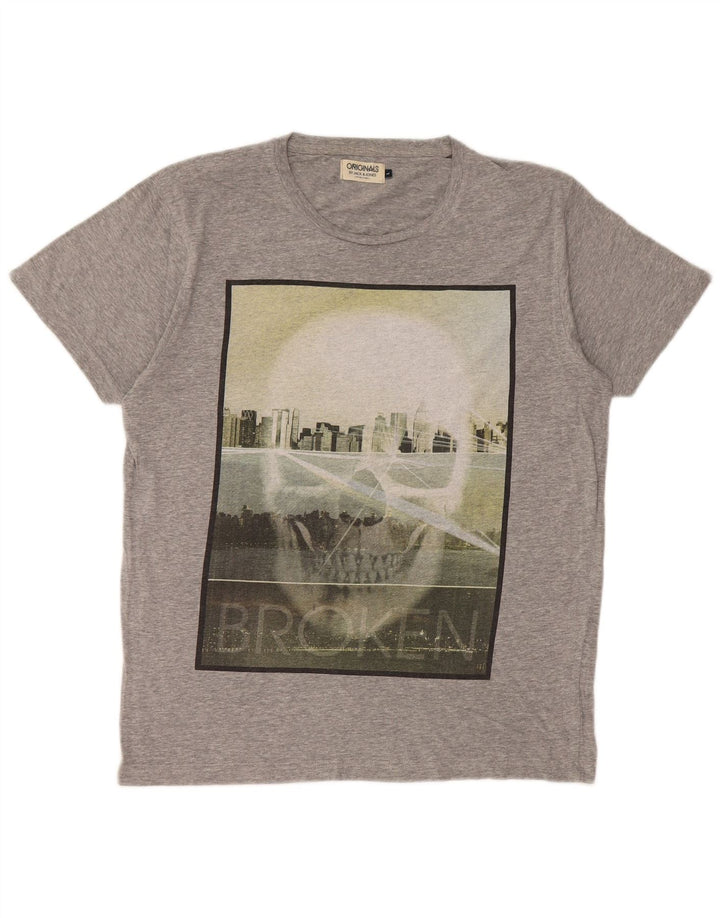 Jack & Jones Herre grafisk T-shirt Top Stor Grå