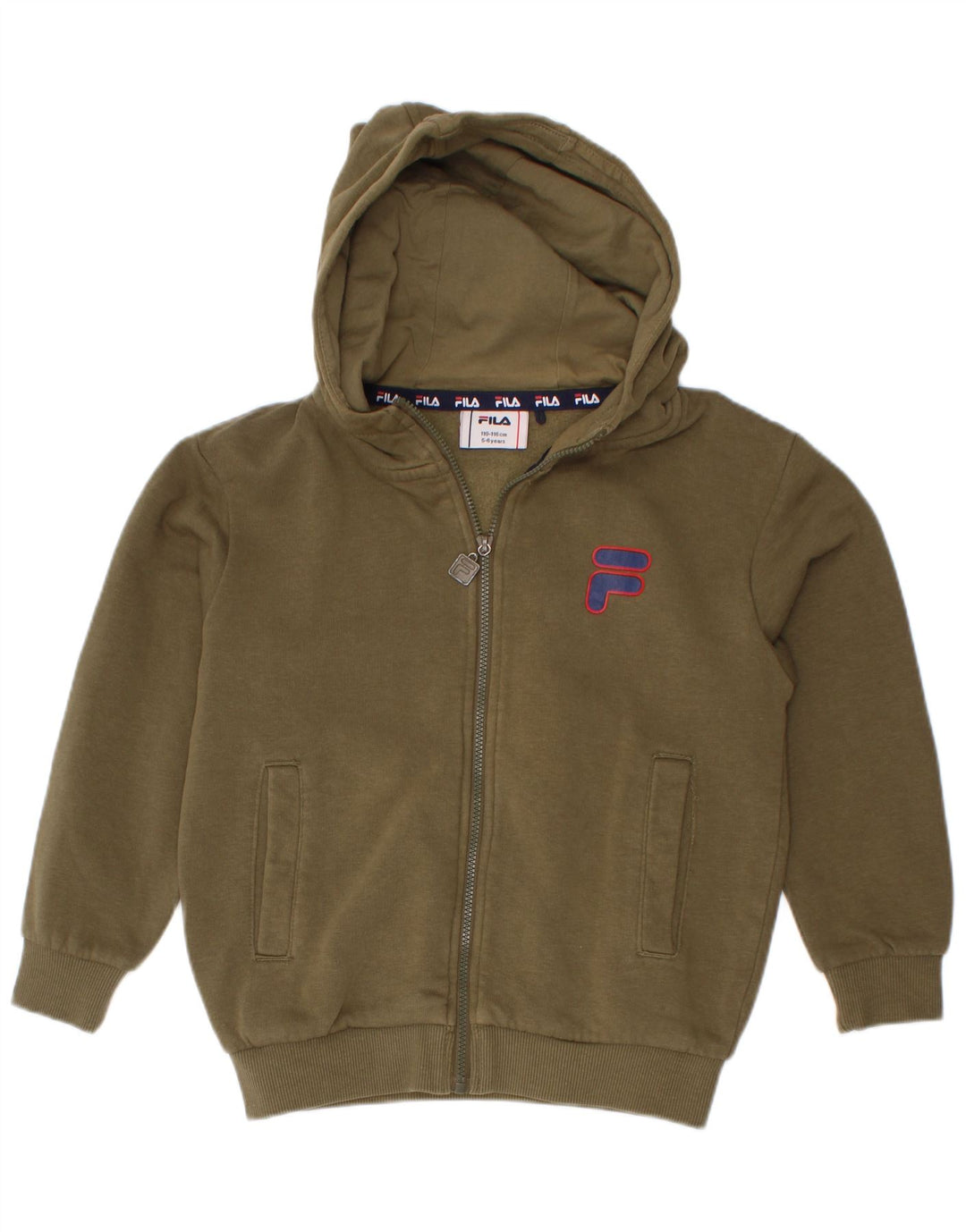 Fila Boys Hættetrøje med lynlås 5-6 år Khaki
