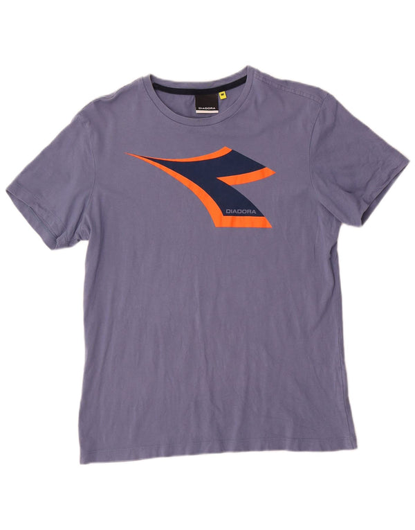 Diadora Herre Grafisk T-Shirt Top Medium Blue