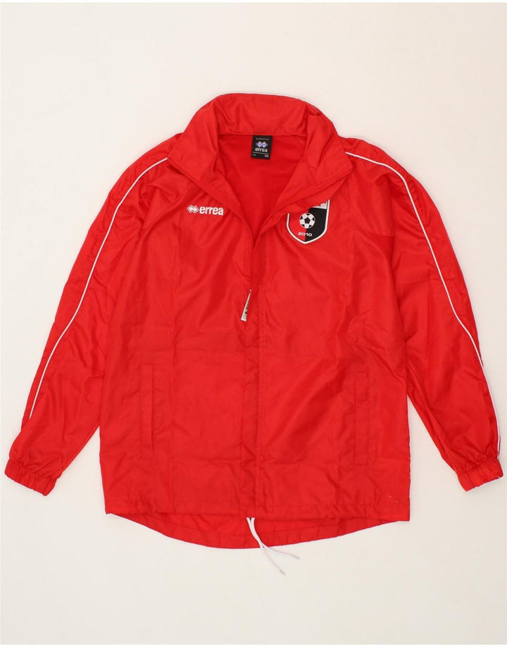 ERREA Mens Hooded Rain Jacket UK 34 XS Red Polyester Vintage Errea and Second-Hand Errea from Messina Hembry 