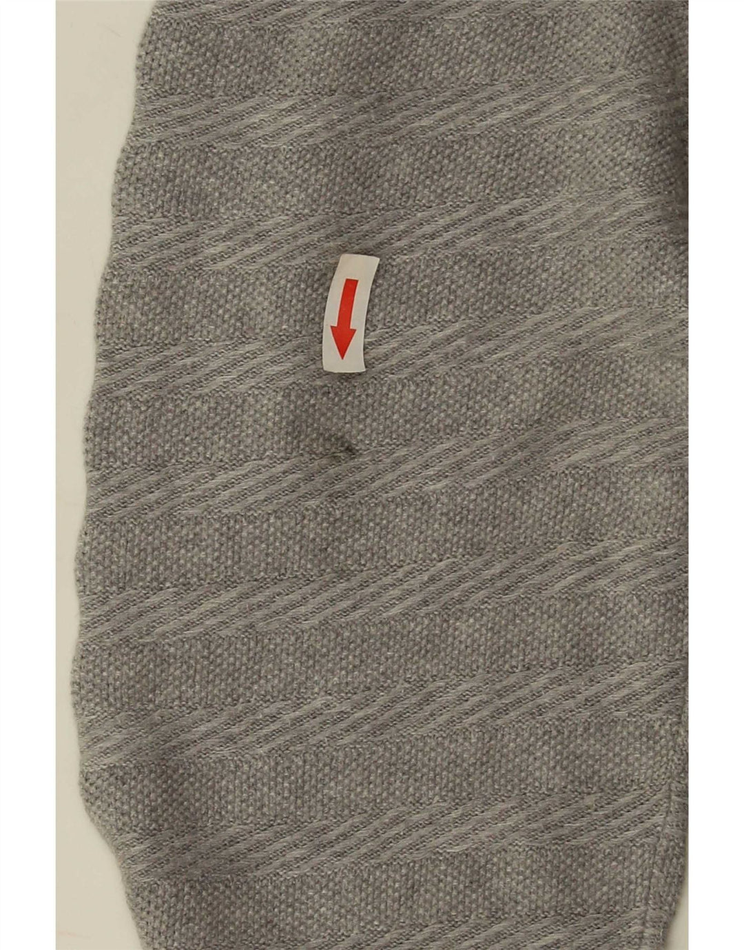 Massimo Dutti Herre Button Neck Jumper Sweater XL Grå Stribet Bomuld