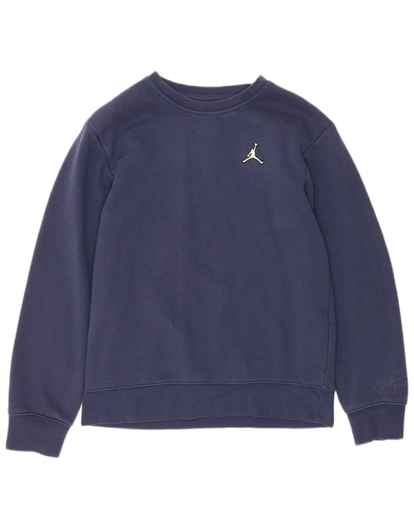 JORDAN Boys Sweatshirt Jumper 13-14 år XL Marineblå Bomuld