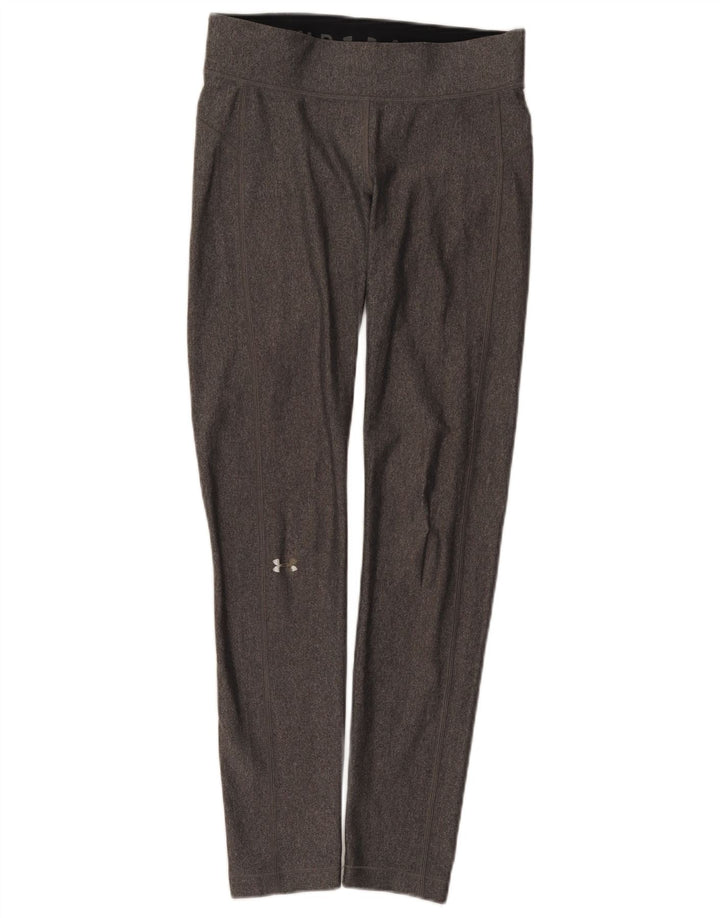 Under Armour Womens Heat Gear Leggings UK 12 Medium Grey Flecked