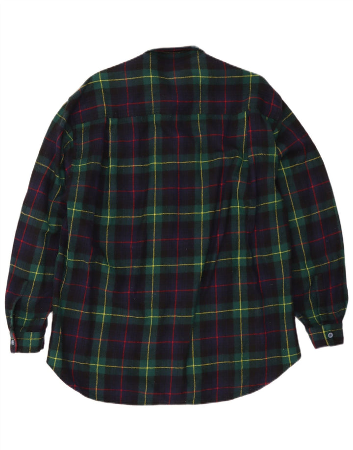 Vintage flannelskjorte til mænd, stor marineblå ternet