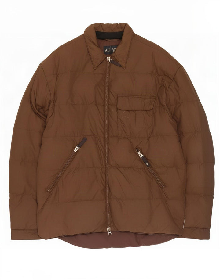 Armani Polstret Herrejakke UK 44 2XL Brun Polyamid