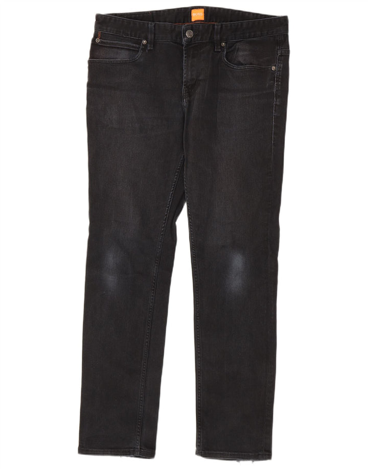 Hugo Boss Herre Slim Jeans W34 L32 Sort Bomuld