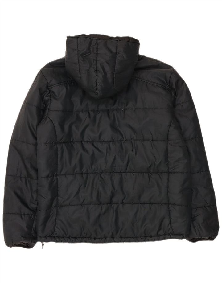 Weird Fish Herre hættepolstret jakke UK 38 Medium Sort Polyester