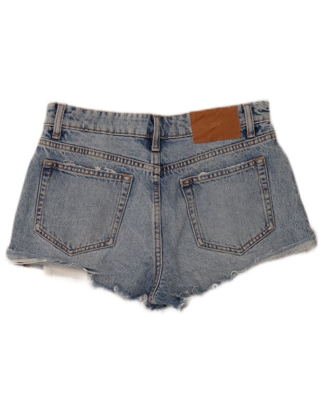 ZARA Distressed denimshorts til kvinder EU 36 XS W26 blå bomuld