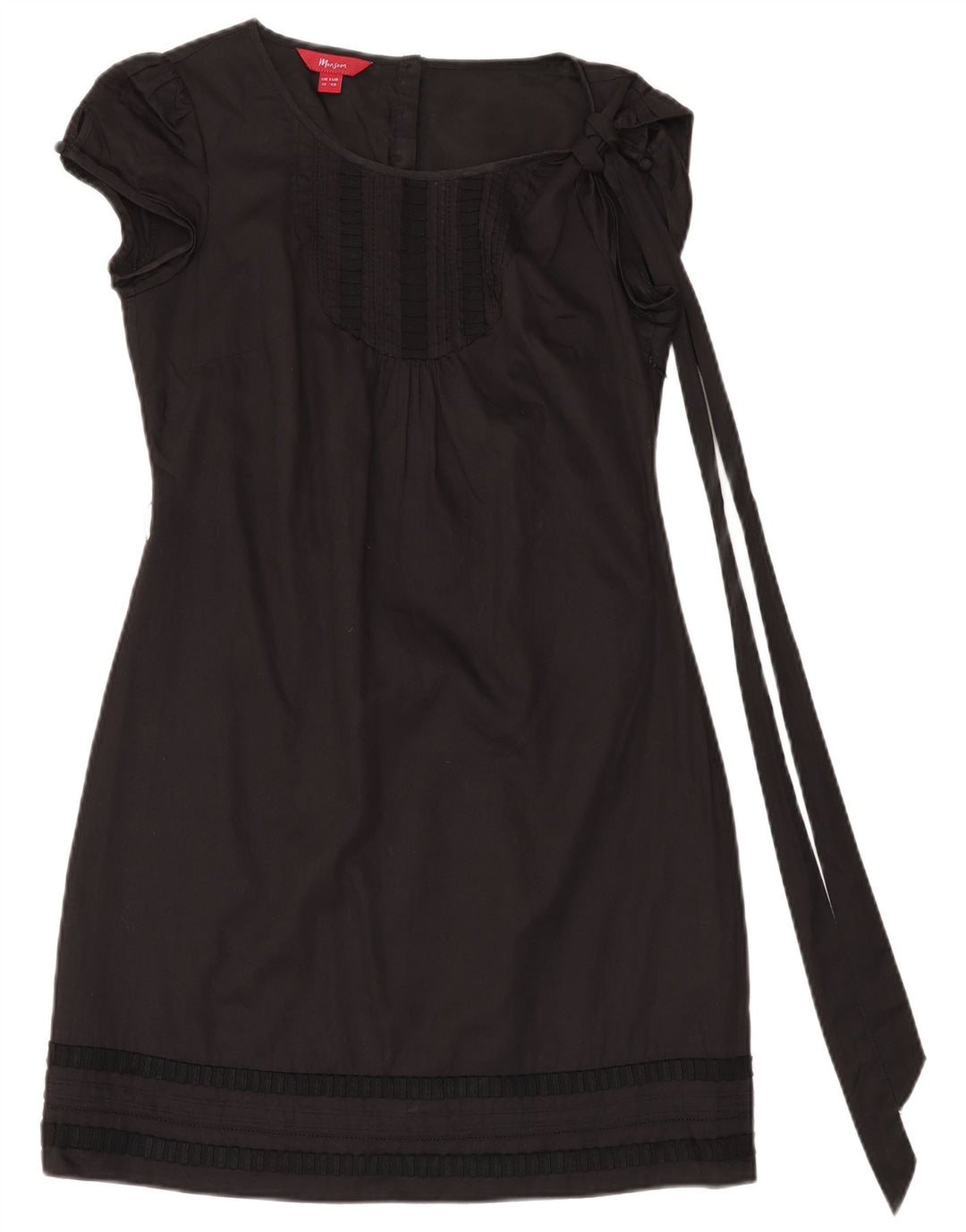 Monsoon Dame Skede Kjole UK 12 Medium Sort Bomuld