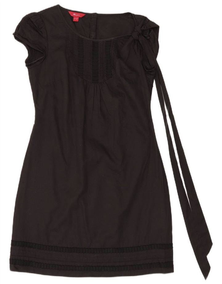 Monsoon Dame Skede Kjole UK 12 Medium Sort Bomuld