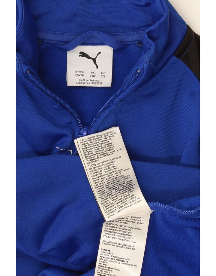 Puma drenge grafisk træningsdragt topjakke 7-8 år Blå Colourblock Polyester